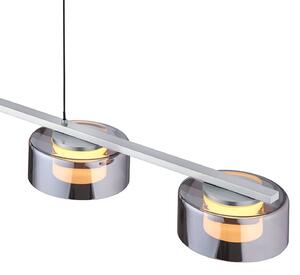 HELL LED-visoka svetilka Dune, nikelj/krom, dolžina 119 cm, kovinska, 5-žarnica., zatemnjen, Siva, Dnevna soba / jedilnica, Kovina