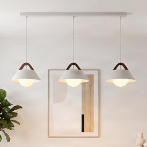 Luminex Visoka svetilka Funda, bela, dolžina 110 cm, 3-žarilna, kovina/steklo, zatemnjen, Bela, Dnevna soba / jedilnica, Kovina, Skandinavski