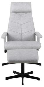 POČIVALNIK S PODNOŽNIKOM, črna, svetlo siva kovina, tekstil