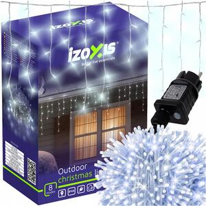 Zunanje novoletne lučke zavesa 500 LED hladno bela 8 funkcij 22,5m