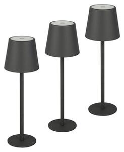Starlux Paola Akumulatorska namizna svetilka Paola Mini (3 kos, 1,6 W, Do x Š x V: 8,6 x 8,6 x 27 cm, Toplo bela, Črne barve)