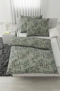 Modern Living Posteljnina Stitched Leaves, Zelena, 2x60/80, 200/200