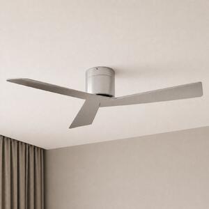Lucande Stropni ventilator Ventoro, premer 132 cm, srebrna barva, kovina, Kovinska, Dnevna soba / jedilnica, Kovina, Sodobni
