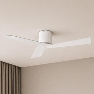 Lucande Stropni ventilator Ventoro, premer 132 cm, bel, kovina, Bela, Dnevna soba / jedilnica, Kovina, Sodobni