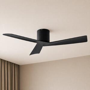 Lucande Stropni ventilator Ventoro, premer 132 cm, črn, kovinski, Črna, Dnevna soba / jedilnica, Kovina, Sodobni