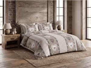 Krep posteljnina HEART RETRO POLY siva Dimenzije posteljnine: 70 x 90 cm | 140 x 220 cm