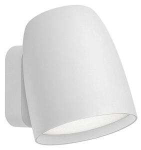 Bover LED zunanja stenska svetilka Nut, bela, aluminij/jeklo, višina 13,5 cm