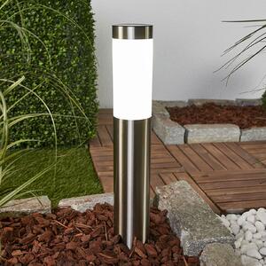 Lindby LED-solarna svetilka Aleeza, 61 cm, nerjaveče jeklo, zemeljski kol, Kovinska, Nerjaveče jeklo, Sodobni
