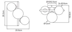 Globo 56133-3W - LED Lestenec RIHA 3xG9/3,5W/230V