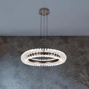 Viokef LED-visoka svetilka Alba, siva brušena/prosojna, Ø 60 cm, kovina/akril, Prozorna, Dnevna soba / jedilnica, Plastika, Sodobni