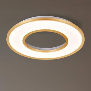 Viokef LED-stropna svetilka Valeria, zlato brušena, Ø 60 cm, kovina, Zlata / medeninasta, Dnevna soba / jedilnica, Aluminij, Sodobni