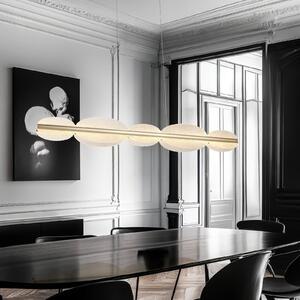 Viokef LED-visoka svetilka Evana v srebrni barvi, dolžina 120 cm, kovinska, Prozorna, Dnevna soba / jedilnica, Kovina