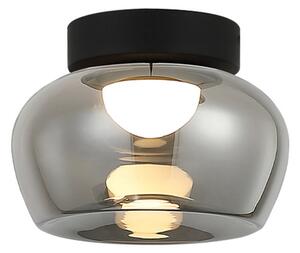 Viokef LED-stropna svetilka Nadia, premer 38 cm, dimno siva, steklo, Siva, Dnevna soba / jedilnica, Steklo