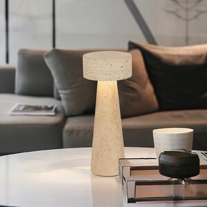Viokef LED namizna svetilka Serenity, bež barva, višina 31 cm, kamen, Bež, Dnevna soba / jedilnica, Kamen