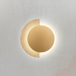 Viokef LED-stenna svetilka Miranda, zlata/bež, višina 25 cm, kamen, Zlata / medeninasta, Dnevna soba / jedilnica, Kamen
