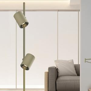 Viokef LED-stoječa svetilka Melina, olivno zelena, višina 162 cm, kovinska, z, zatemnjen, Zelena, Dnevna soba / jedilnica, Aluminij, Sodobni