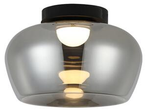 Viokef LED-stropna svetilka Nadia, premer 38 cm, dimno siva, steklo, Siva, Dnevna soba / jedilnica, Steklo