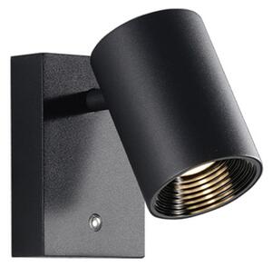 Viokef LED-stenna svetilka Melina, črna, izstop 12 cm, kovinska, z možnostjo zatemnitve, zatemnjen, Črna, Dnevna soba / jedilnica, Aluminij, Sodobni