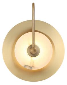 Viokef LED-stenna svetilka Samira, medenina, Ø 25 cm, umetni kamen/kovina, Zlata / medeninasta, Dnevna soba / jedilnica, Kovina