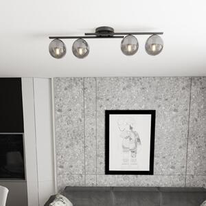 EMIBIG LIGHTING Stropna svetilka Kairo, črna/dimno siva, kovina, 4-delna., zatemnjen, Črna, Dnevna soba / jedilnica, Kovina, Sodobni