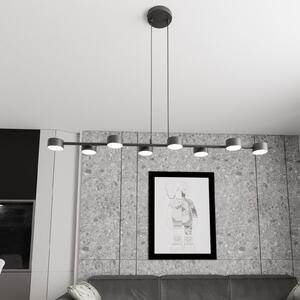 EMIBIG LIGHTING Stropni žaromet Megara, dolžina 100 cm, kovina, 8-kraki., zatemnjen, Črna, Dnevna soba / jedilnica, Kovina, Sodobni