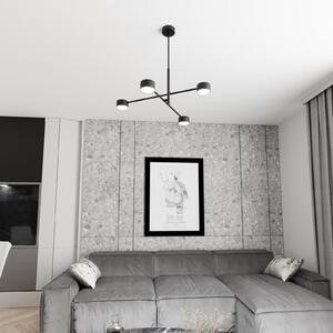EMIBIG LIGHTING Natu, obesna svetilka, dolžina 64 cm, kovina, 4-svetilna., zatemnjen, Črna, Dnevna soba / jedilnica, Kovina, Sodobni