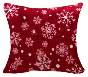 Mikropliš prevleka za blazino SNOWFALL 45x45 cm, rdeča