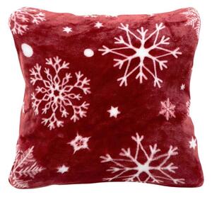 Mikropliš prevleka za blazino SNOWFALL 45x45 cm, rdeča