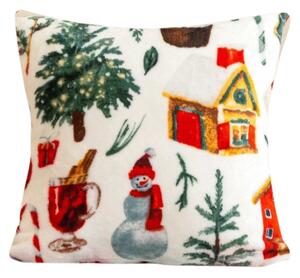 Prevleka za blazino mikropliš FESTIVE MAGIC 45x45 cm, bela