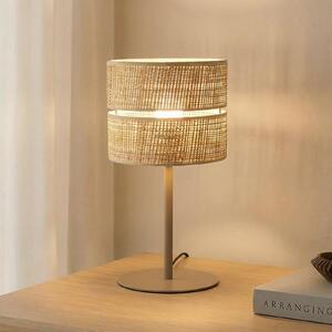 TK Lighting Namizna svetilka Calma, bež, rafia, višina 38 cm, E27, Bež, Dnevna soba / jedilnica, Razno
