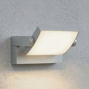 Lindby LED-stenna svetilka za zunanjo uporabo Sherin, svetlo siva, IP54,, Siva, Aluminij, Sodobni