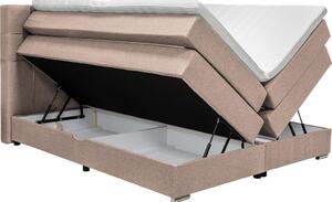 BOXSPRING POSTELJA 160 cm x 200 cm , tekstil svetlo rjava