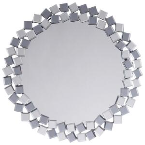 STENSKO OGLEDALO, 80/80/1,6 cm kovina, steklo, leseni material