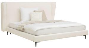 OBLAZINJENA POSTELJA 181 cm x 201 cm , les, kovina, tekstil bela