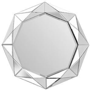 STENSKO OGLEDALO, 80/80/5 cm kovina, steklo, leseni material