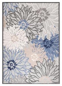 PREPROGA ZA ZUNANJO UPORABO Floral 80/150 cm tkano modra, siva