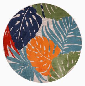 PREPROGA ZA ZUNANJO UPORABO Floral 120 cm tkano modra, zelena