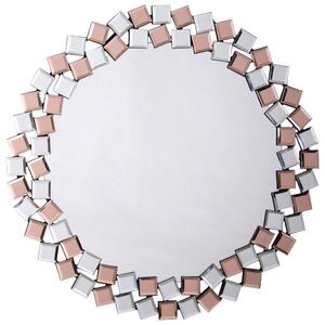STENSKO OGLEDALO, 80/80/1,6 cm kovina, steklo, leseni material