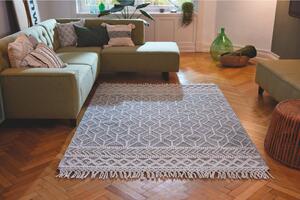 ROČNO TKANA PREPROGA Colored Macrame two 140/200 cm tkano siva, krem barve