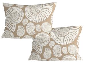 Set 2 dekorativnih prevlek za vzglavnik iz mikrovlaken SNAIL SHELL 50x70 cm, rjava