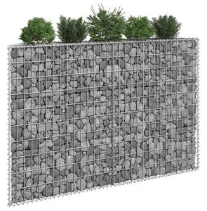 VidaXL Trapezna visoka greda gabion pocinkano jeklo 150x20x100 cm