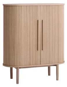 Omarica v hrastovem dekorju z drsnimi vrati v svetli naravni barvi 100x118x40 cm Meta – Unique Furniture