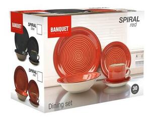 30-delni jedilni set Banquet Spiral Red