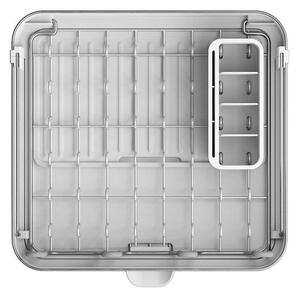Plastičen nastavljiv odcejalnik posode v srebrni barvi 35,5x38 cm Extend Steel Plus – Joseph Joseph