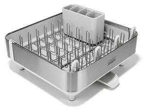 Plastičen nastavljiv odcejalnik posode v srebrni barvi 35,5x38 cm Extend Steel Plus – Joseph Joseph