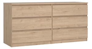 Komoda v hrastovem dekorju v naravni barvi 154x76x50 cm Naia – Tvilum