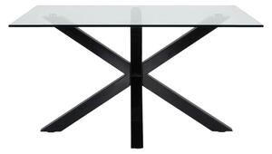 Črna klubska mizica s stekleno mizno ploščo 70x130 cm Argo – Kave Home