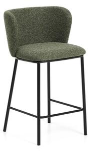 Temno zelen oblazinjen barski stol (višina sedeža 65 cm) Ciselia – Kave Home