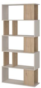 Kremno bel regal v hrastovem dekorju 80x173,5x29,5 cm Maze – Tvilum