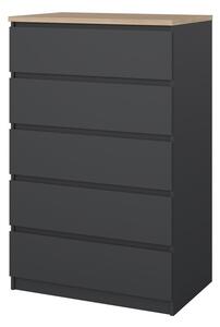 Temno siva komoda 77x121x50 cm Naia – Tvilum